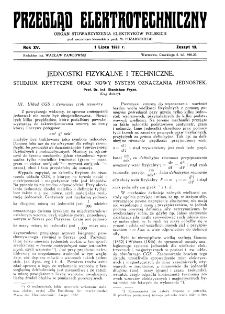 Przegląd Elektrotechniczny : organ Stowarzyszenia Elektrotechników Polskich R. XV z. 13 (1933)