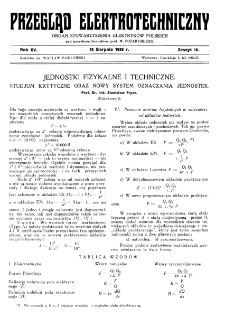 Przegląd Elektrotechniczny : organ Stowarzyszenia Elektrotechników Polskich R. XV z. 16 (1933)