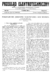 Przegląd Elektrotechniczny : organ Stowarzyszenia Elektrotechników Polskich R. XV z. 23 (1933)