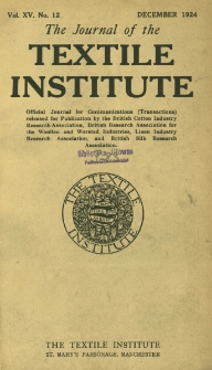The Journal of the Textile Institute Vol. XV No. 12 (1924)