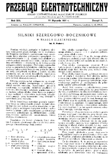 Przegląd Elektrotechniczny : organ Stowarzyszenia Elektrotechników Polskich R. XIII z. 2 (1931)
