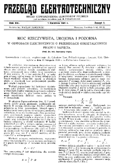 Przegląd Elektrotechniczny : organ Stowarzyszenia Elektrotechników Polskich R. XIII z. 7 (1931)