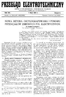 Przegląd Elektrotechniczny : organ Stowarzyszenia Elektrotechników Polskich R. XIII z. 9 (1931)
