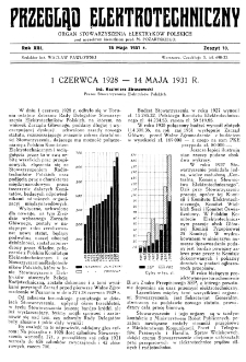 Przegląd Elektrotechniczny : organ Stowarzyszenia Elektrotechników Polskich R. XIII z. 10 (1931)