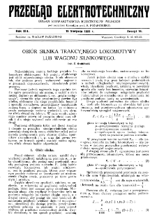 Przegląd Elektrotechniczny : organ Stowarzyszenia Elektrotechników Polskich R. XIII z. 16 (1931)