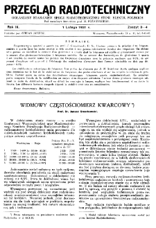 Przegląd Radjotechniczny: ogłaszany staraniem Sekcji Radiotechnicznej Stow. Elektr. Polskich R. IX z. 3-4 (1931)