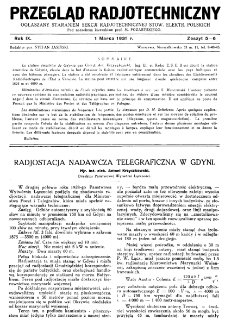 Przegląd Radjotechniczny: ogłaszany staraniem Sekcji Radiotechnicznej Stow. Elektr. Polskich R. IX z. 5-6 (1931)
