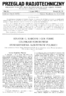 Przegląd Radjotechniczny: ogłaszany staraniem Sekcji Radiotechnicznej Stow. Elektr. Polskich R. IX z. 13-14 (1931)