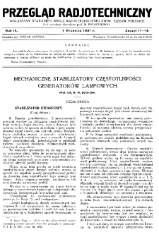 Przegląd Radjotechniczny: ogłaszany staraniem Sekcji Radiotechnicznej Stow. Elektr. Polskich R. IX z. 17-18 (1931)