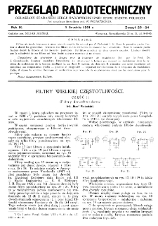 Przegląd Radjotechniczny: ogłaszany staraniem Sekcji Radiotechnicznej Stow. Elektr. Polskich R. IX z. 23-24 (1931)