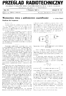 Przegląd Radjotechniczny: ogłaszany staraniem Sekcji Radiotechnicznej Stow. Elektr. Polskich R. XV z. 15-16 (1937)