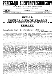 Przegląd Elektrotechniczny : organ Stowarzyszenia Elektrotechników Polskich R. XIX z. 3 (1937)
