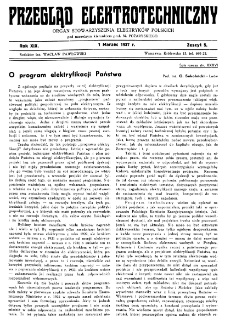 Przegląd Elektrotechniczny : organ Stowarzyszenia Elektrotechników Polskich R. XIX z. 5 (1937)