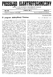 Przegląd Elektrotechniczny : organ Stowarzyszenia Elektrotechników Polskich R. XIX z. 5 (1937)