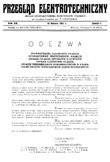 Przegląd Elektrotechniczny : organ Stowarzyszenia Elektrotechników Polskich R. XIX z. 6 (1937)