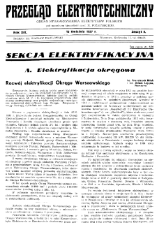 Przegląd Elektrotechniczny : organ Stowarzyszenia Elektrotechników Polskich R. XIX z. 8 (1937)