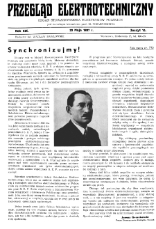 Przegląd Elektrotechniczny : organ Stowarzyszenia Elektrotechników Polskich R. XIX z. 10 (1937)