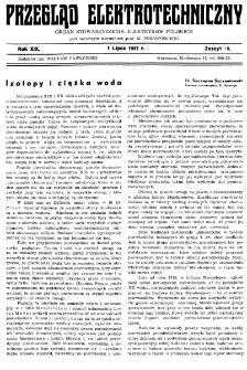 Przegląd Elektrotechniczny : organ Stowarzyszenia Elektrotechników Polskich R. XIX z. 13 (1937)