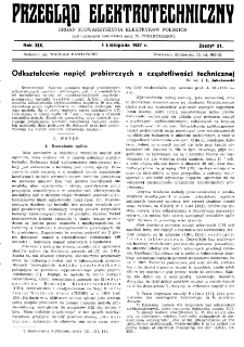 Przegląd Elektrotechniczny : organ Stowarzyszenia Elektrotechników Polskich R. XIX z. 21 (1937)