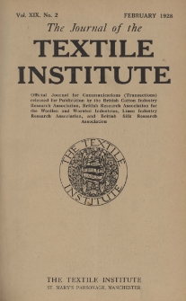The Journal of the Textile Institute Vol. XIX No. 2 (1928)