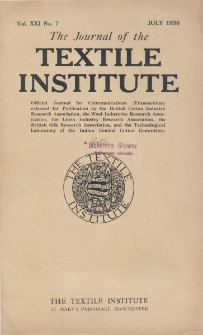 The Journal of the Textile Institute Vol. XVII No. 7 (1930)