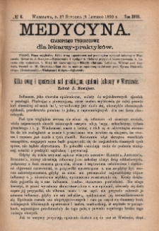 Medycyna : czasopismo tygodniowe dla lekarzy praktyków 1890, T. XVIII, nr 6