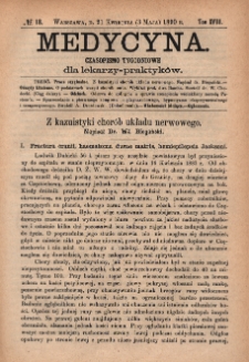 Medycyna : czasopismo tygodniowe dla lekarzy praktyków 1890, T. XVIII, nr 18