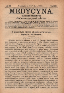 Medycyna : czasopismo tygodniowe dla lekarzy praktyków 1890, T. XVIII, nr 20
