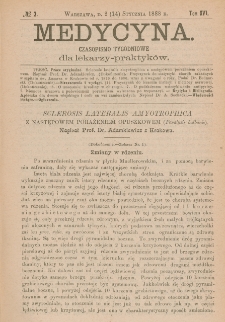 Medycyna : czasopismo tygodniowe dla lekarzy praktyk&oacute;w 1888, T.XVI, nr 2