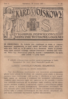 Lekarz wojskowy: tygodnik poświęcony medycynie wojskowej i ogólnej 1921, R. II, nr 48