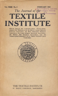 The Journal of the Textile Institute Vol. XXIII No. 2 (1932)