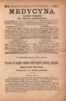 Medycyna : czasopismo tygodniowe dla lekarzy praktyków 1897, T.XXV, nr 2