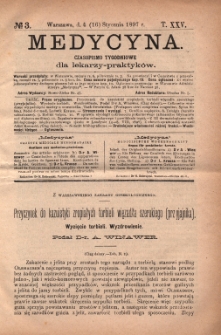 Medycyna : czasopismo tygodniowe dla lekarzy praktyków 1897, T.XXV, nr 3