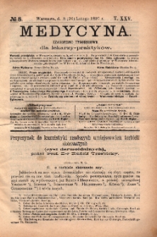 Medycyna : czasopismo tygodniowe dla lekarzy praktyków 1897, T.XXV, nr 8