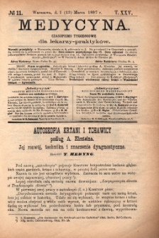 Medycyna : czasopismo tygodniowe dla lekarzy praktyków 1897, T.XXV, nr 11