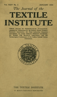 The Journal of the Textile Institute Vol. XXIV No. 1 (1933)