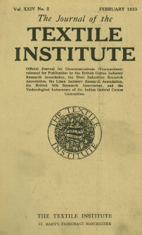 The Journal of the Textile Institute Vol. XXIV No. 2 (1933)