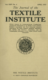 The Journal of the Textile Institute Vol. XXIV No. 4 (1933)