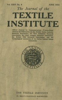 The Journal of the Textile Institute Vol. XXIV No. 6 (1933)