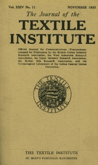 The Journal of the Textile Institute Vol. XXIV No. 11 (1933)
