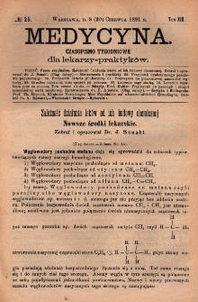 Medycyna : czasopismo tygodniowe dla lekarzy praktyk&oacute;w 1891, T. XIX, nr 25