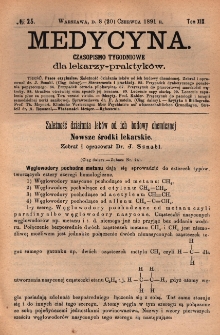 Medycyna : czasopismo tygodniowe dla lekarzy praktyków 1891, T. XIX, nr 25