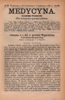 Medycyna : czasopismo tygodniowe dla lekarzy praktyków 1891, T. XIX, nr 45
