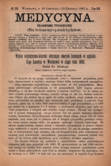 Medycyna : czasopismo tygodniowe dla lekarzy praktyk&oacute;w 1891, T. XIX, nr 50