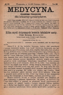 Medycyna : czasopismo tygodniowe dla lekarzy praktyków 1891, T. XIX, nr 52