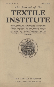 The Journal of the Textile Institute Vol. XXV No. 7 (1934)