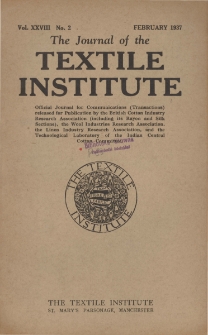 The Journal of the Textile Institute Vol. XXVIII No. 2 (1937)