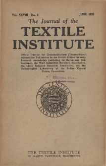 The Journal of the Textile Institute Vol. XXVIII No. 6 (1937)