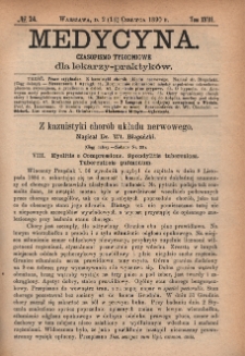 Medycyna : czasopismo tygodniowe dla lekarzy praktyków 1890, T. XVIII, nr 24