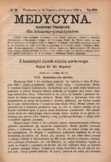Medycyna : czasopismo tygodniowe dla lekarzy praktyków 1890, T. XVIII, nr 28